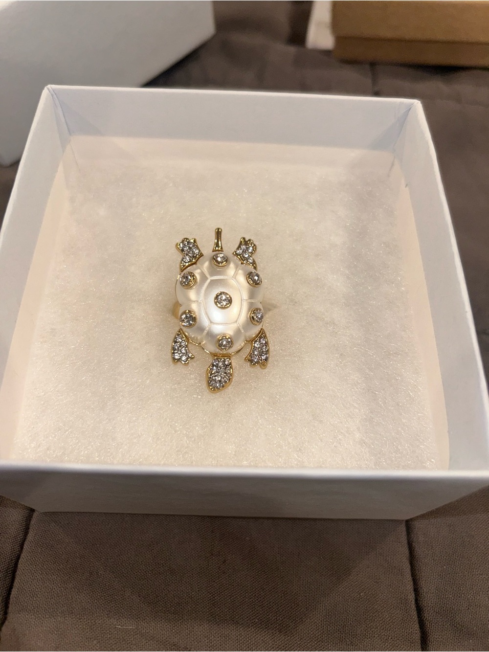 Frances Valentine pearl turtle white golf one size ring